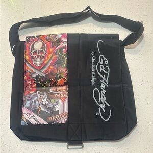 New! Ed Hardy large unisex messenger bag / new without tags, flawless